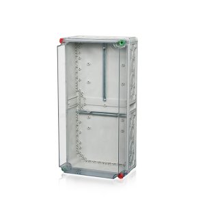 Ein Zählergehäuse aus Polycarbonat mit einem transparenten Hintergrund.
