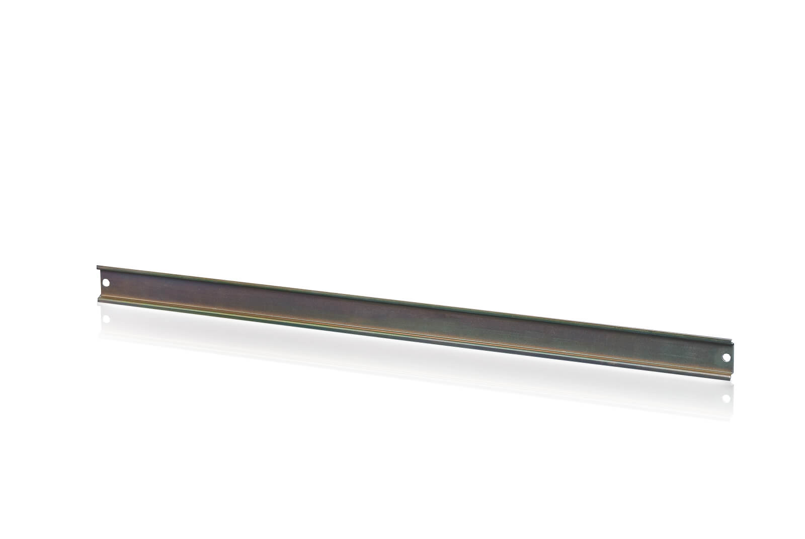 Eine 57,5 cm lange Tragschiene für Geräte auf einem transparenten Hintergund.